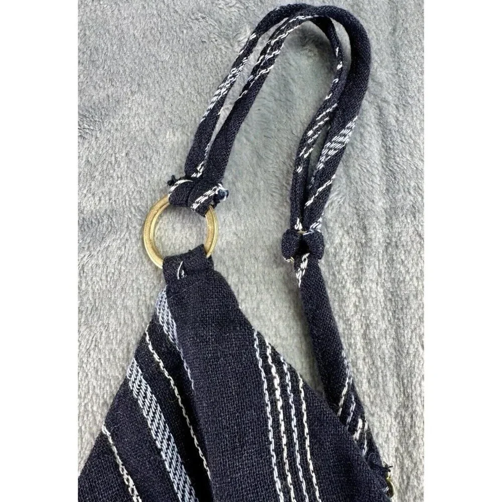 Ellen Tracy Tie Front Linen Blend Dress Size Small Navy White‎ Stripe $129 NWT